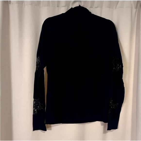 St. John Lace Trim Turtleneck Sweater Sz Large - Picture 2 of 8
